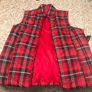 Kim Rogers Navy and Red Puffy Vest